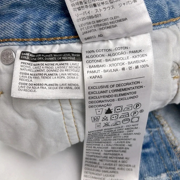 Levi’s 501 Women’s 28W Button Fly Frayed Hem Pockets Cutoff Jean Shorts - Picture 6 of 11